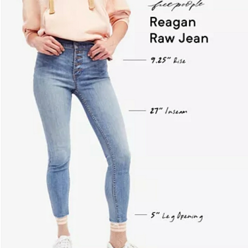 NWOT Free People Reagan Raw-Hem Skinny Jean